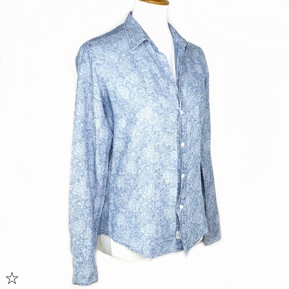 Frank & Eileen Barry Classic Linen Button Up Shirt Floral Print
